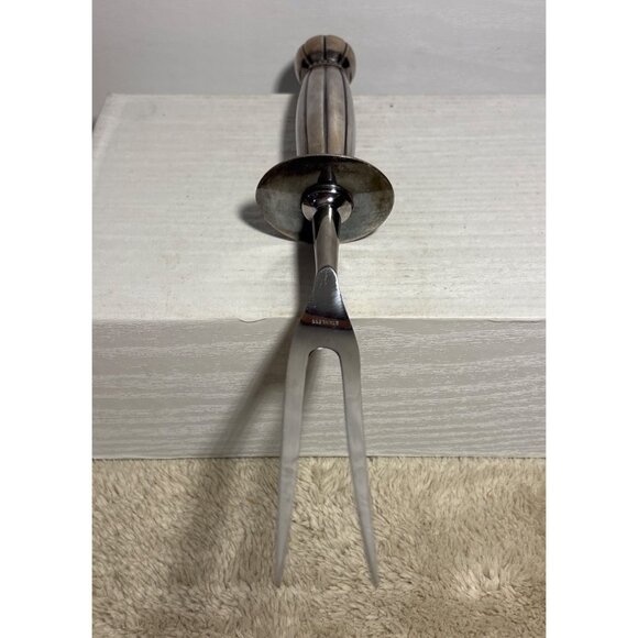 1847 Rogers Bros Carving Knife & Fork Set Hold Edge Original Box Stainless Vtg - Picture 9 of 15